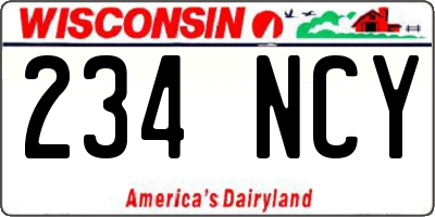 WI license plate 234NCY