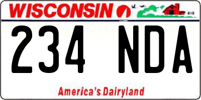 WI license plate 234NDA