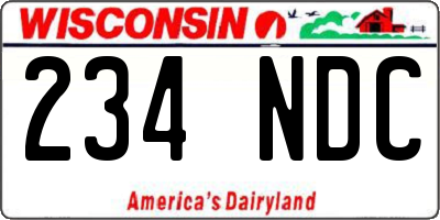 WI license plate 234NDC