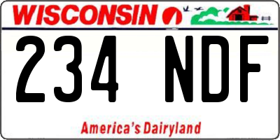WI license plate 234NDF