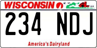 WI license plate 234NDJ