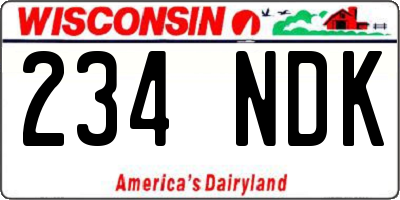 WI license plate 234NDK