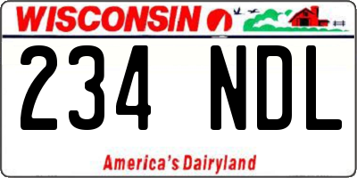 WI license plate 234NDL