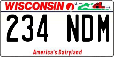 WI license plate 234NDM