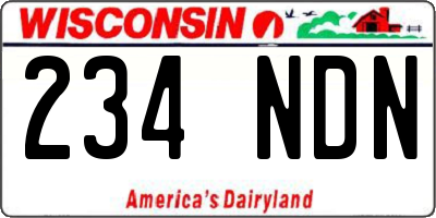 WI license plate 234NDN