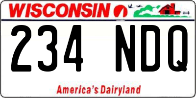 WI license plate 234NDQ