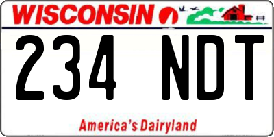 WI license plate 234NDT