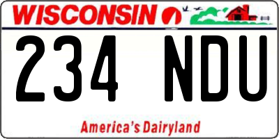 WI license plate 234NDU