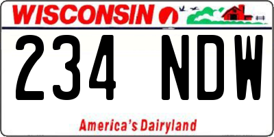 WI license plate 234NDW