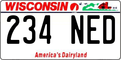WI license plate 234NED