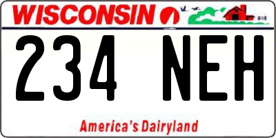 WI license plate 234NEH