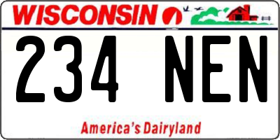 WI license plate 234NEN