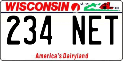 WI license plate 234NET