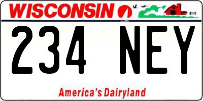 WI license plate 234NEY