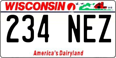 WI license plate 234NEZ