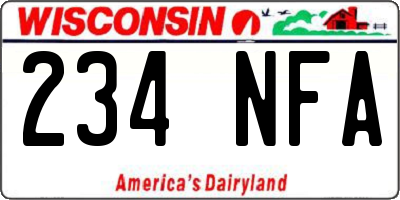 WI license plate 234NFA