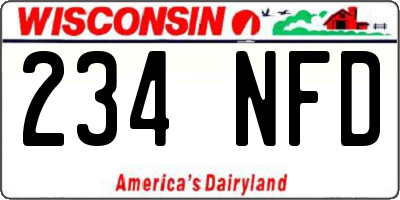 WI license plate 234NFD