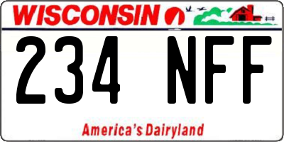 WI license plate 234NFF