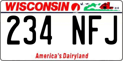 WI license plate 234NFJ