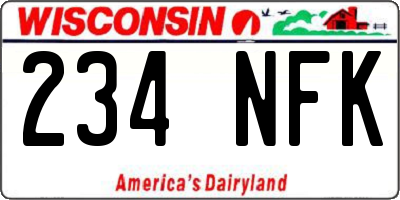 WI license plate 234NFK