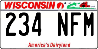 WI license plate 234NFM