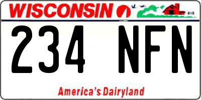 WI license plate 234NFN