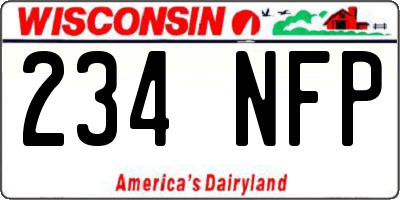 WI license plate 234NFP