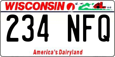 WI license plate 234NFQ
