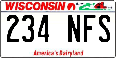 WI license plate 234NFS