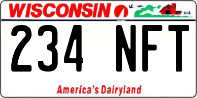 WI license plate 234NFT