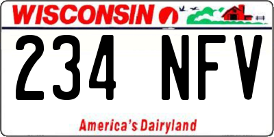 WI license plate 234NFV