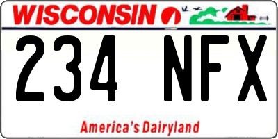 WI license plate 234NFX