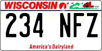 WI license plate 234NFZ