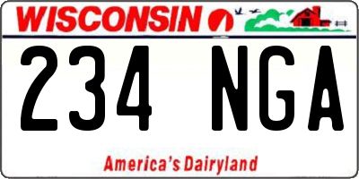 WI license plate 234NGA