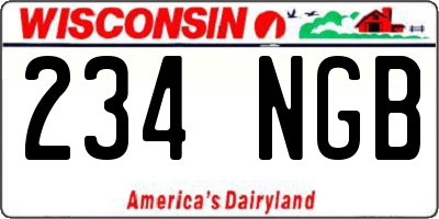 WI license plate 234NGB