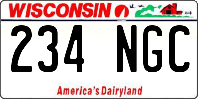 WI license plate 234NGC
