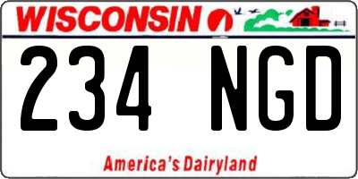 WI license plate 234NGD