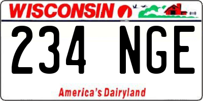 WI license plate 234NGE