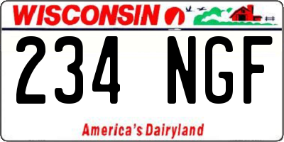 WI license plate 234NGF