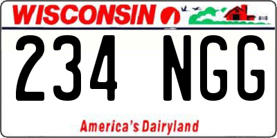 WI license plate 234NGG