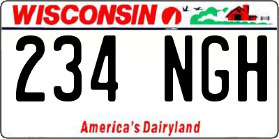 WI license plate 234NGH
