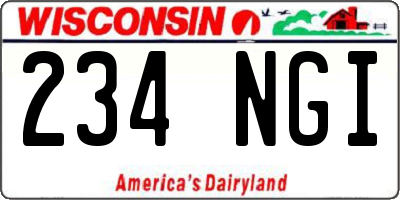 WI license plate 234NGI