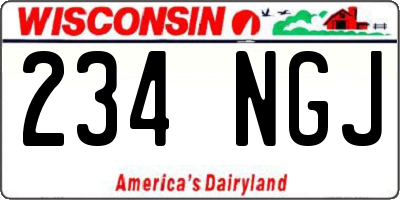 WI license plate 234NGJ