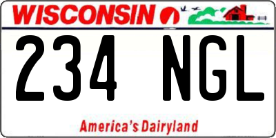 WI license plate 234NGL