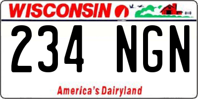 WI license plate 234NGN