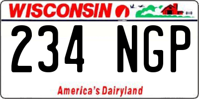 WI license plate 234NGP
