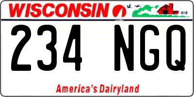 WI license plate 234NGQ