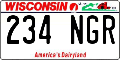 WI license plate 234NGR
