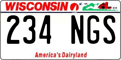 WI license plate 234NGS
