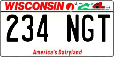 WI license plate 234NGT